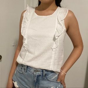 Ruffle polka dot detail blouse